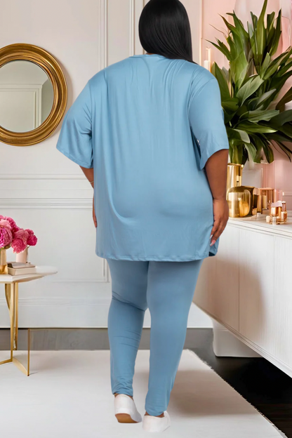 Plus Pretty Laid Back Leggings Set—(Multiple Colors)